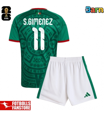 Mexiko Santiago Gimenez #11 Hemmatröja Barn VM 2026 Kortärmad (+ Korta byxor)